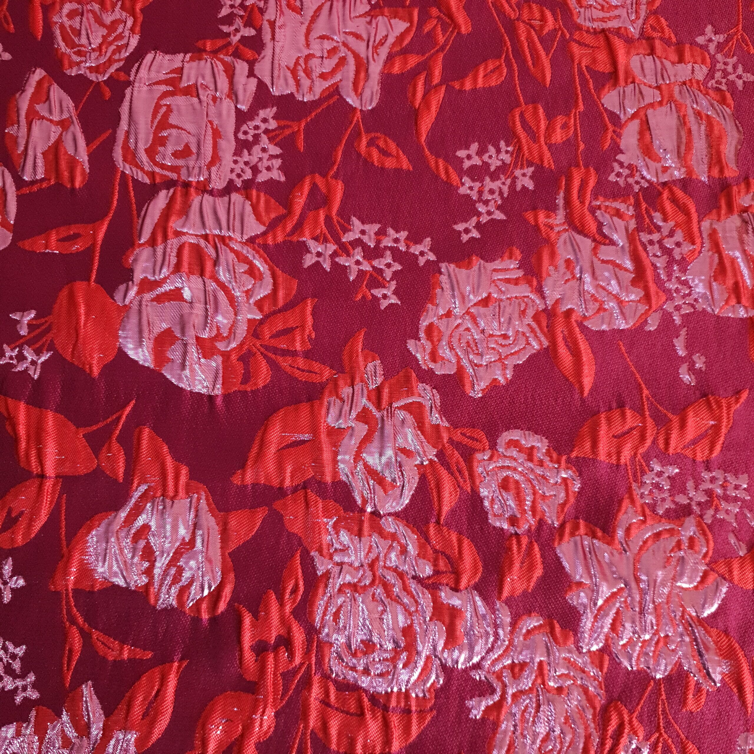 Rose Brocade Maroon Curtain Dream