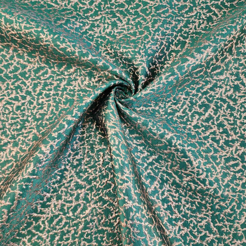 Brocade Luxe Bottle Green Curtain Dream