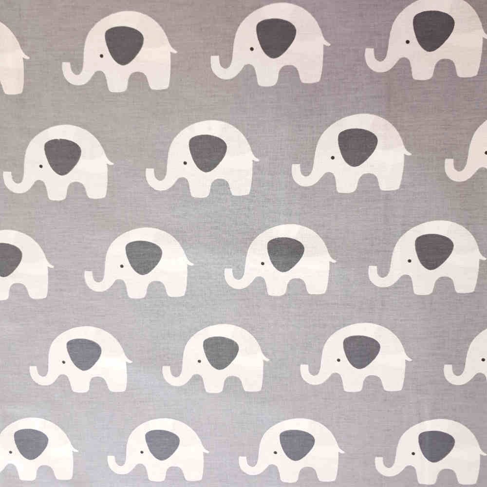 100% Turkish Printed Cotton – Elephants | Curtain Dream
