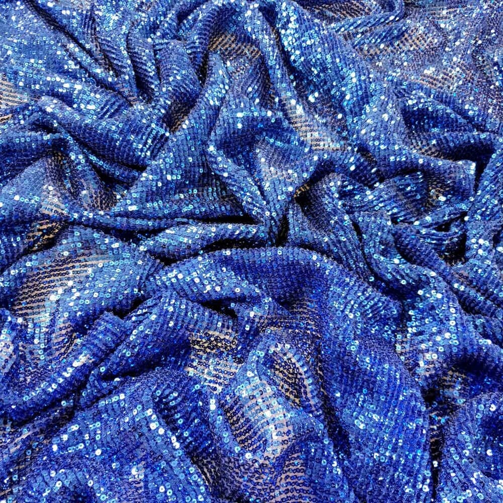 Pleated Spangle Arya Mesh – Royal Blue | Curtain Dream