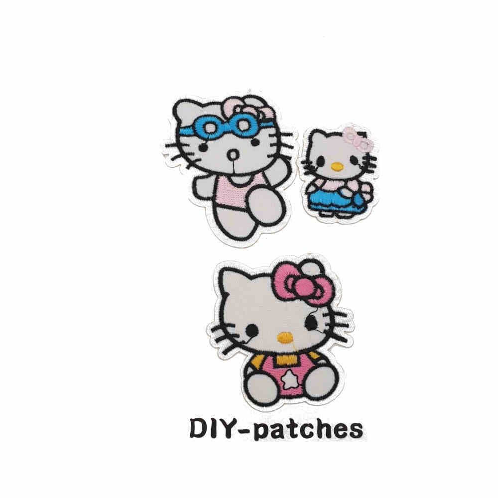 Iron On Motifs - Set of 3 - Hello Kitty