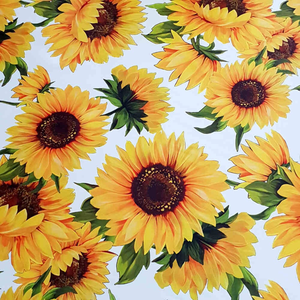 Printed Duchess Satin - Sunflowers
