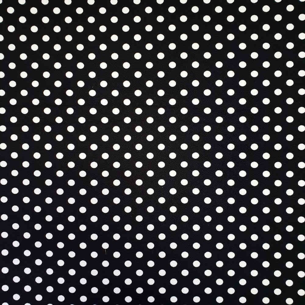 Printed Scuba Crepe – Polka Dots – Black & White