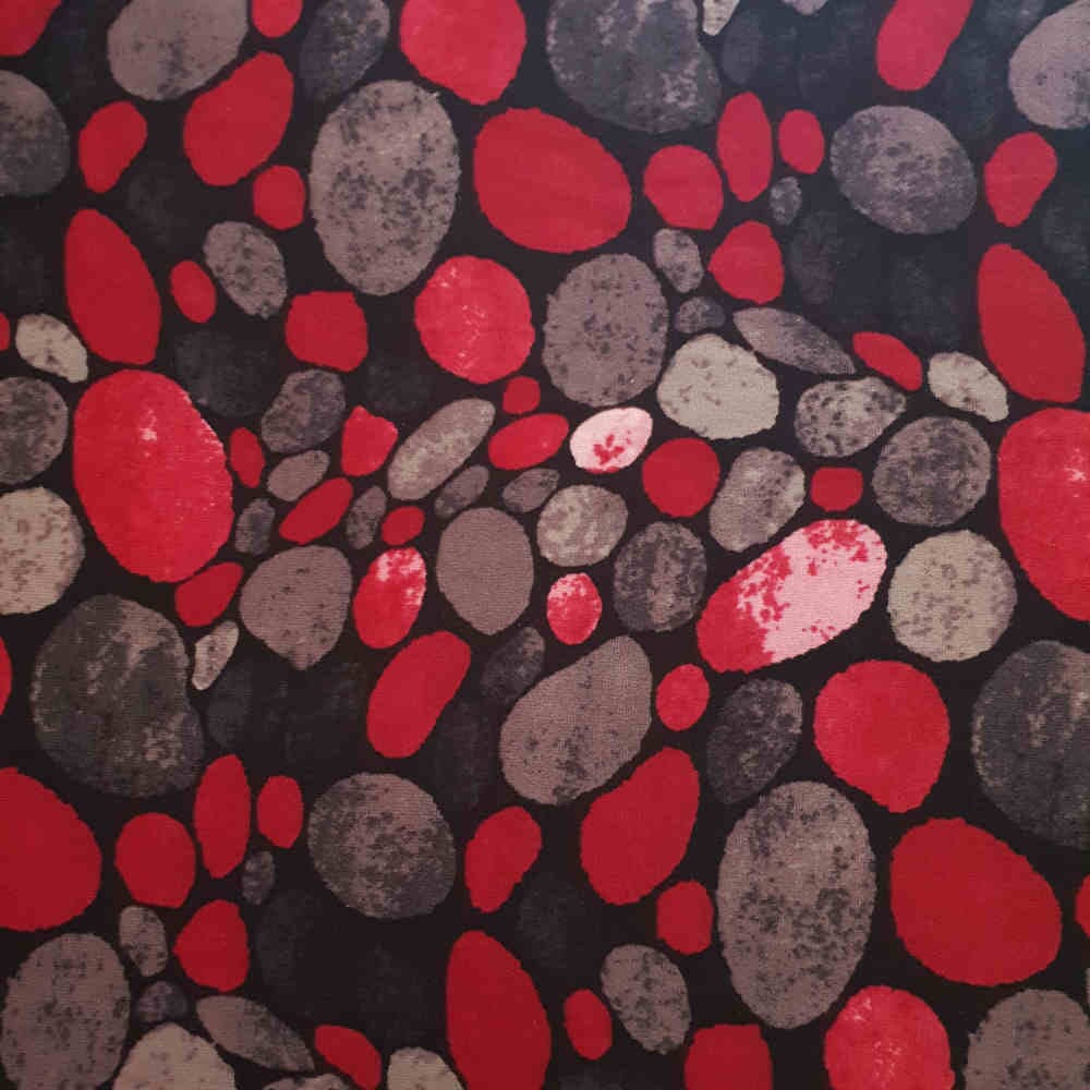 Imported Jersey Knit - Pebbles - Red