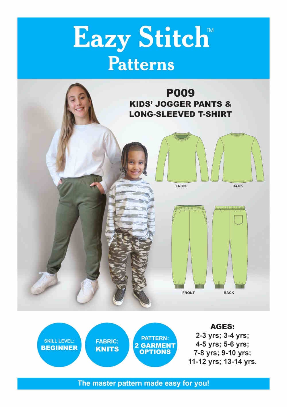 Patterns - Kids' Track Pants & Long Sleeved T-Shirt - P009