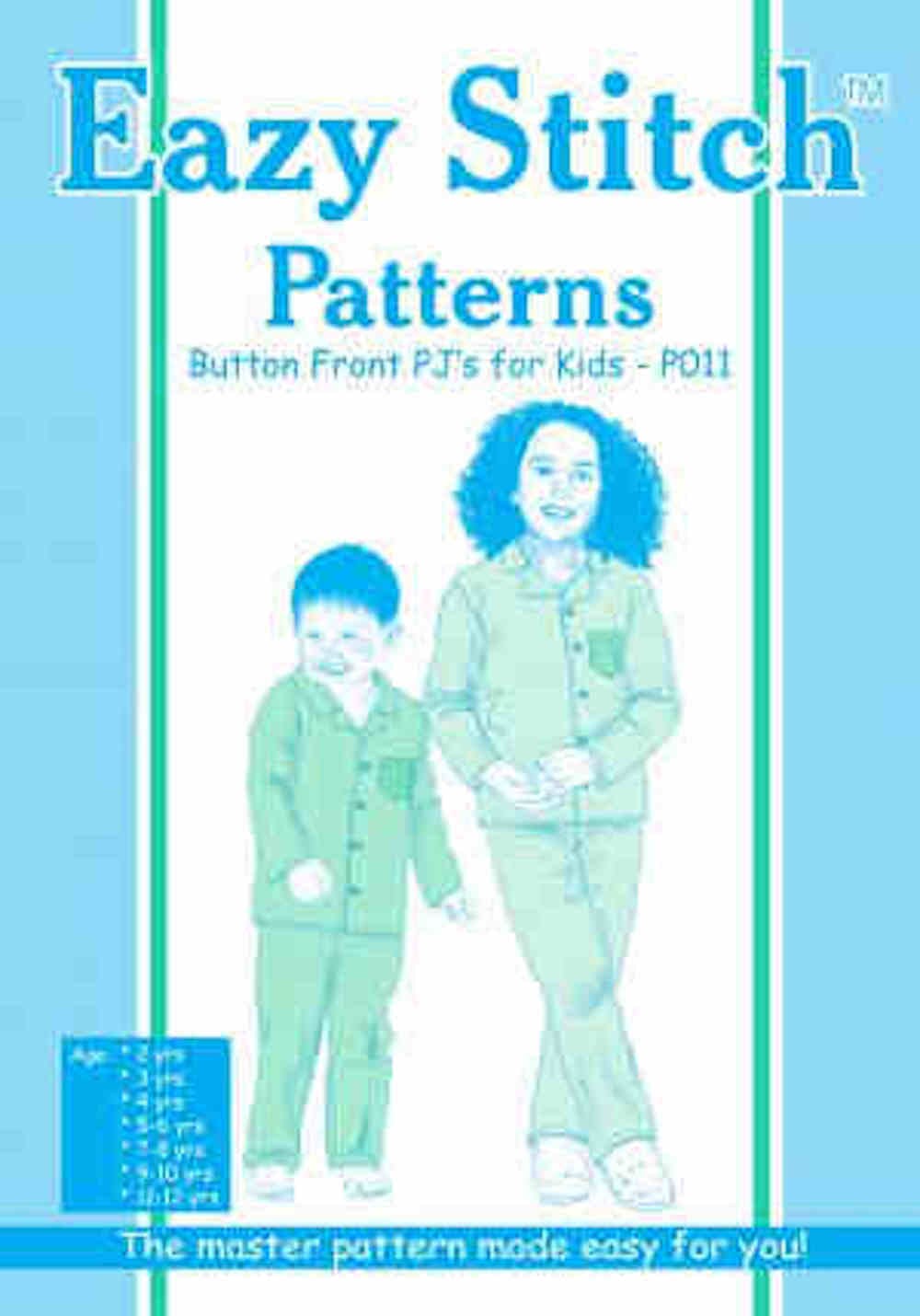 Patterns - Button Front PJ's for Kids  - P011