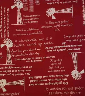 Printed Mini-Matt - Afrikaans - Maroon & White