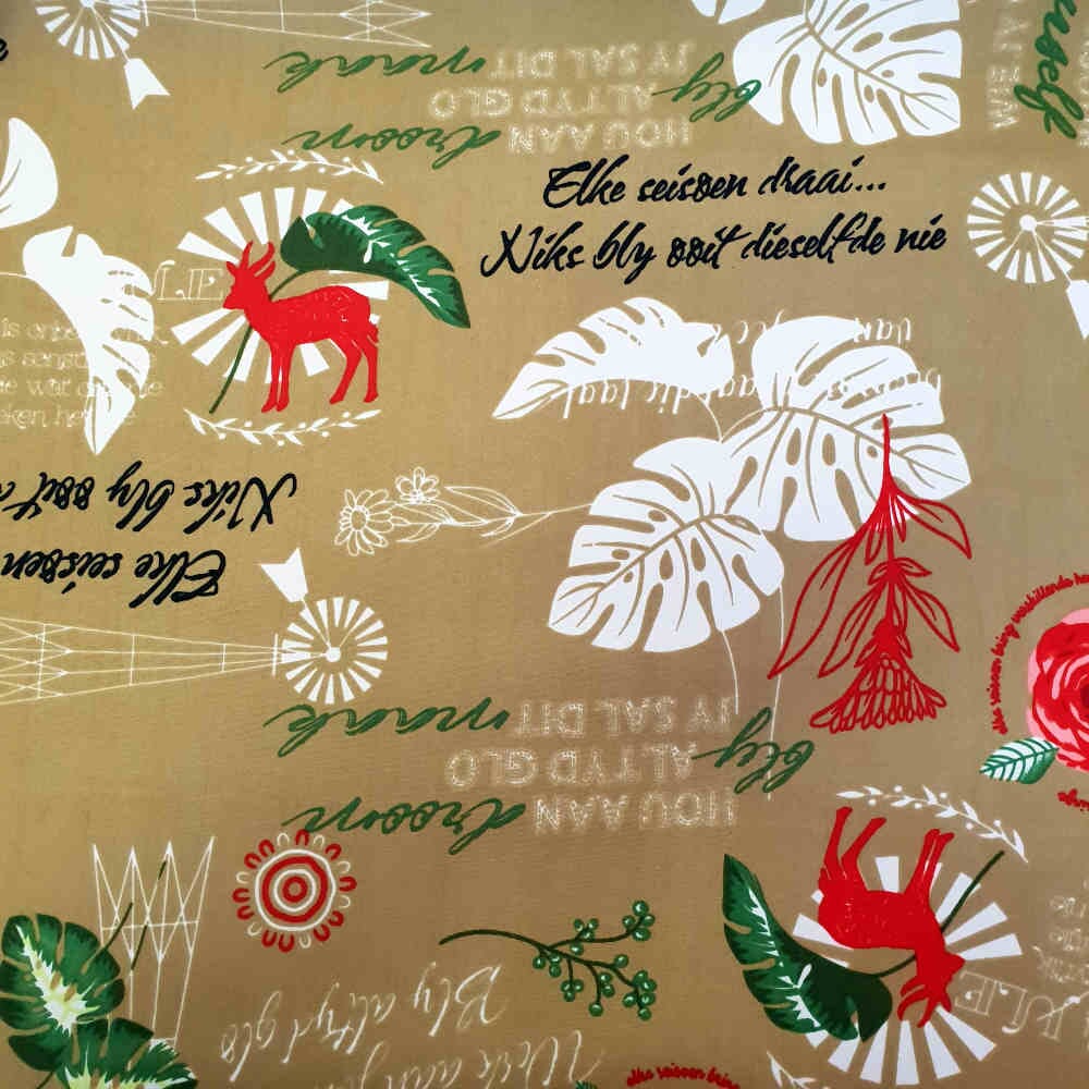 Printed Mini-Matt - Afrikaans - Beige & White