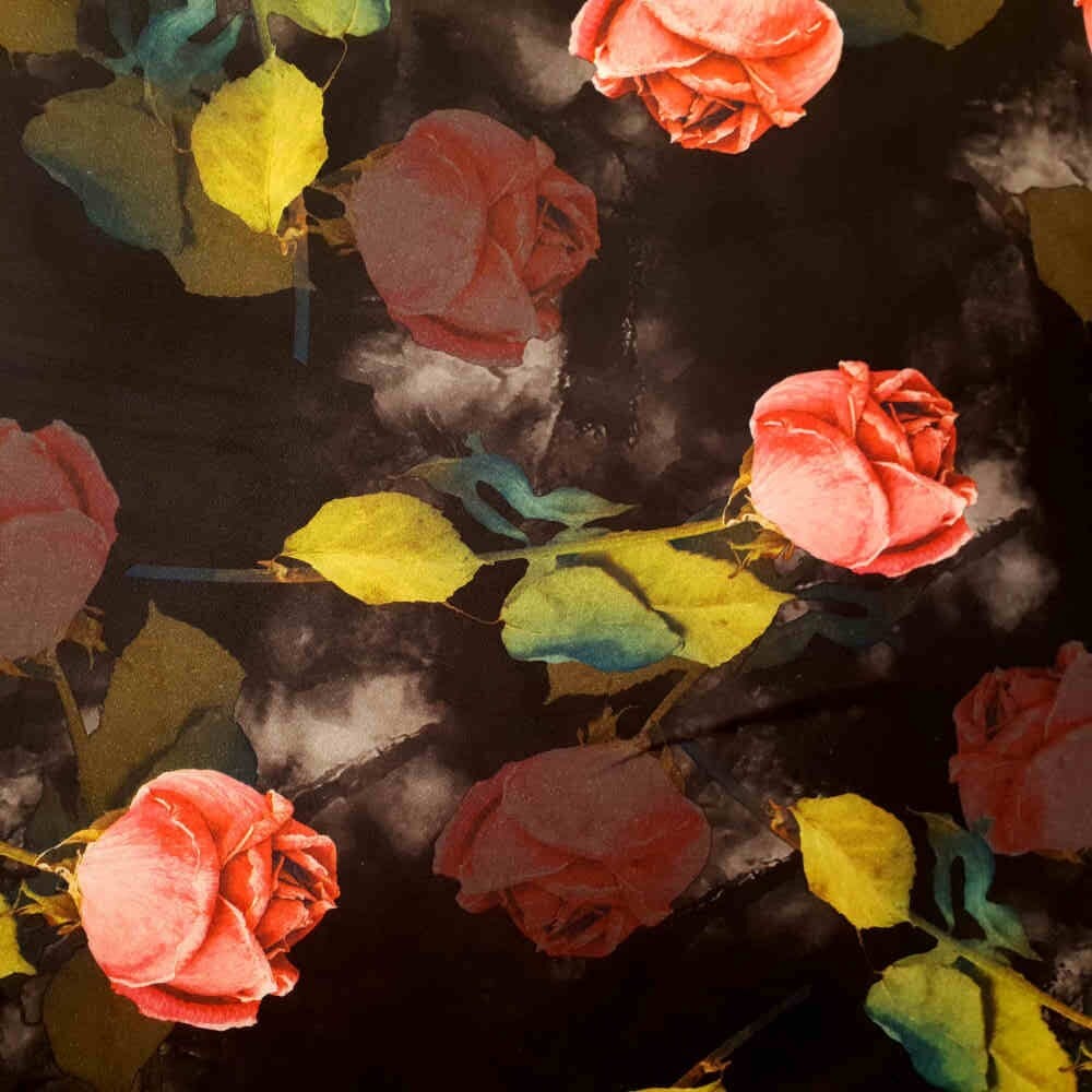Printed Scuba Roses Curtain Dream