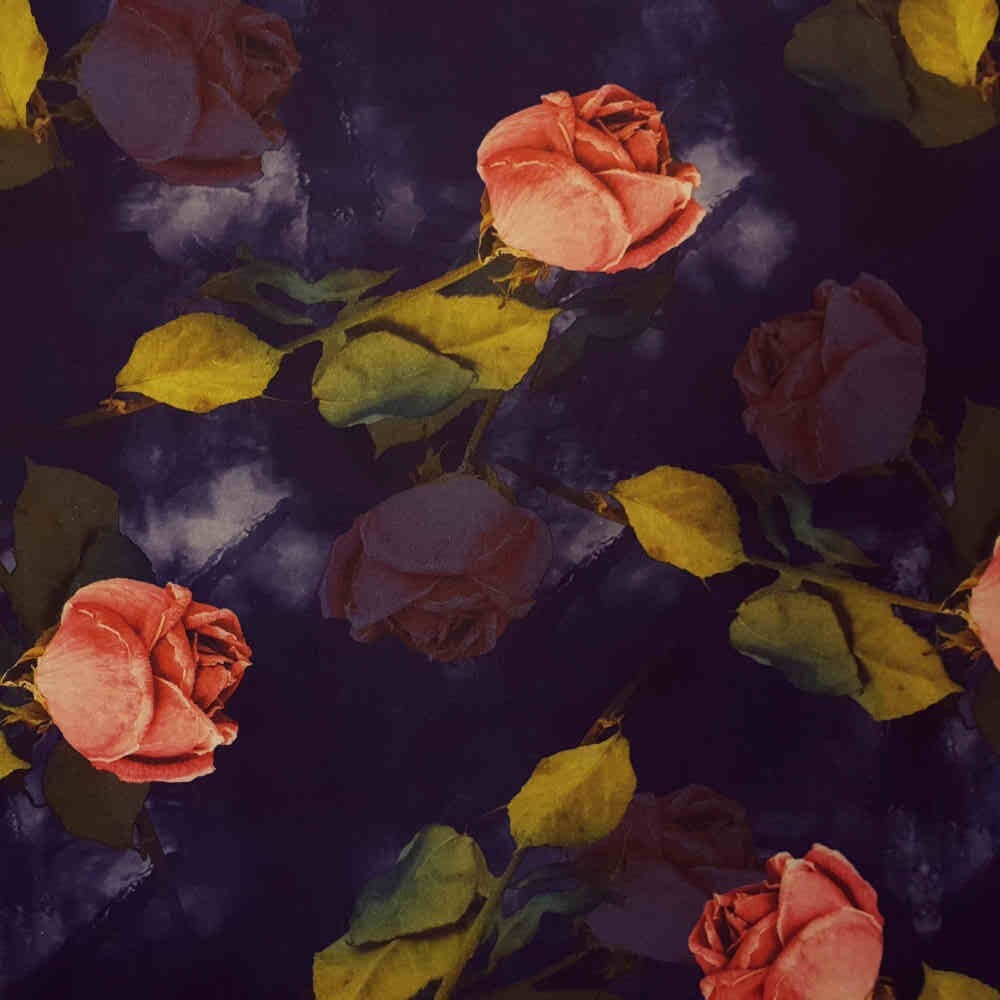 Printed Scuba Roses Curtain Dream
