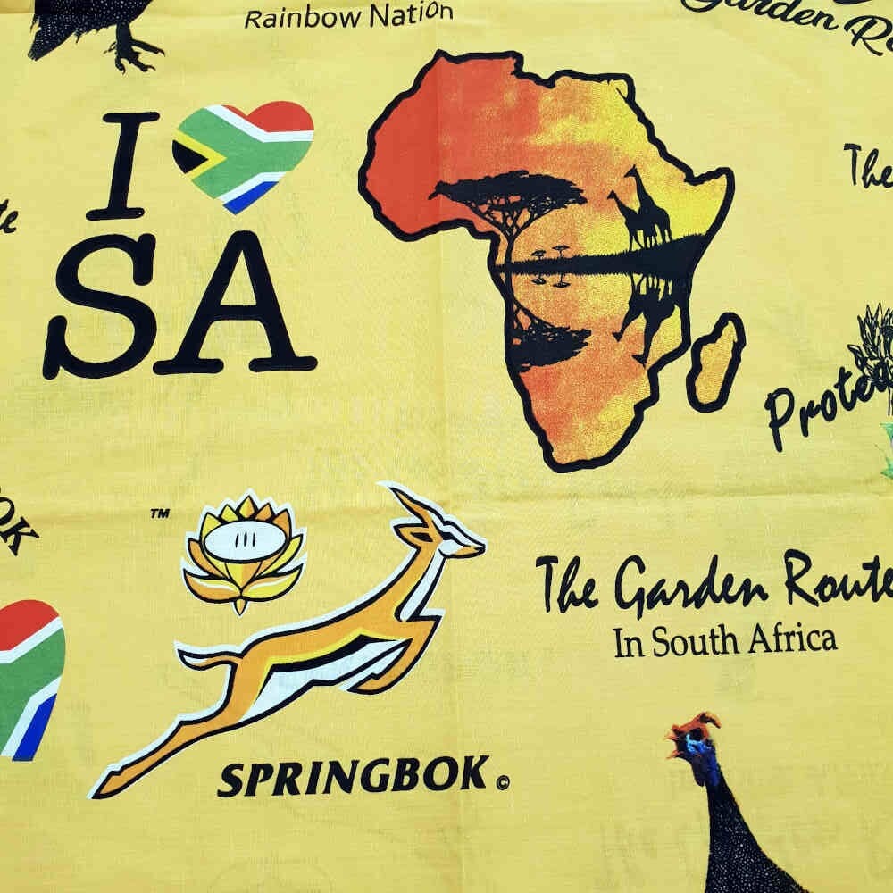 Printed Sheeting - I Love SA - Yellow
