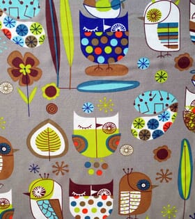 Printed Mini-Matt - Owls - Grey