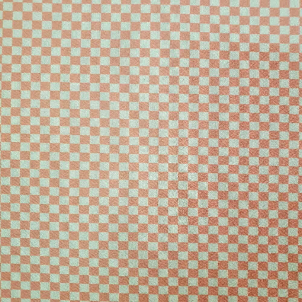 Printed Scuba Crepe - Blocks - Blush & White