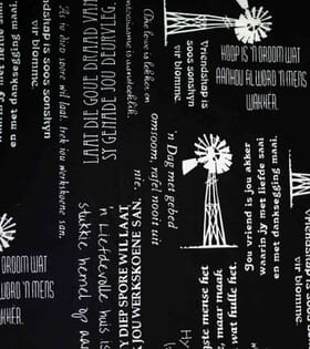 Printed Mini-Matt - Afrikaans - Black & White