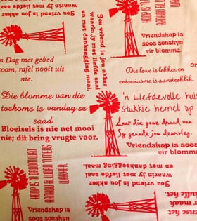 Printed Mini-Matt - Afrikaans - Beige & Red