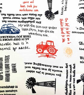 Printed Mini-Matt - Afrikaans - Black & White