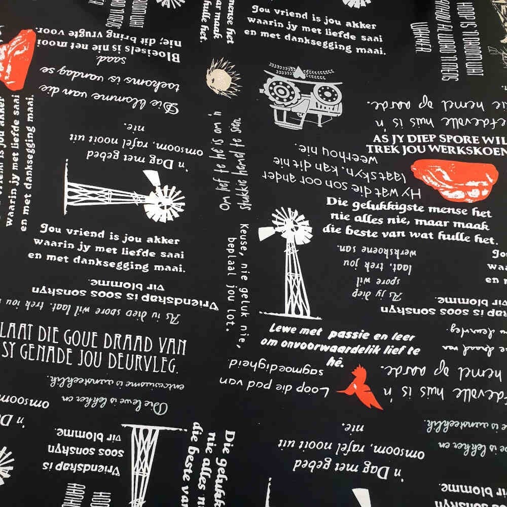 Printed Mini-Matt - Afrikaans - Black & White
