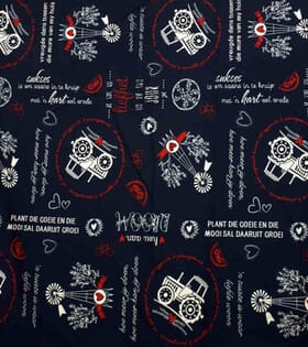 Printed Mini-Matt - Afrikaans - Navy Blue & White