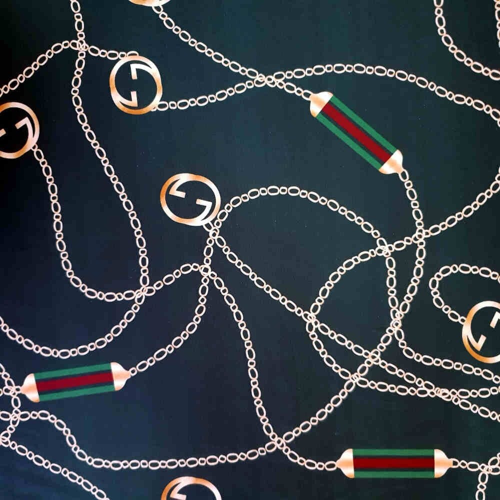 Designer Silk Satin - Gucci - Bottle Green