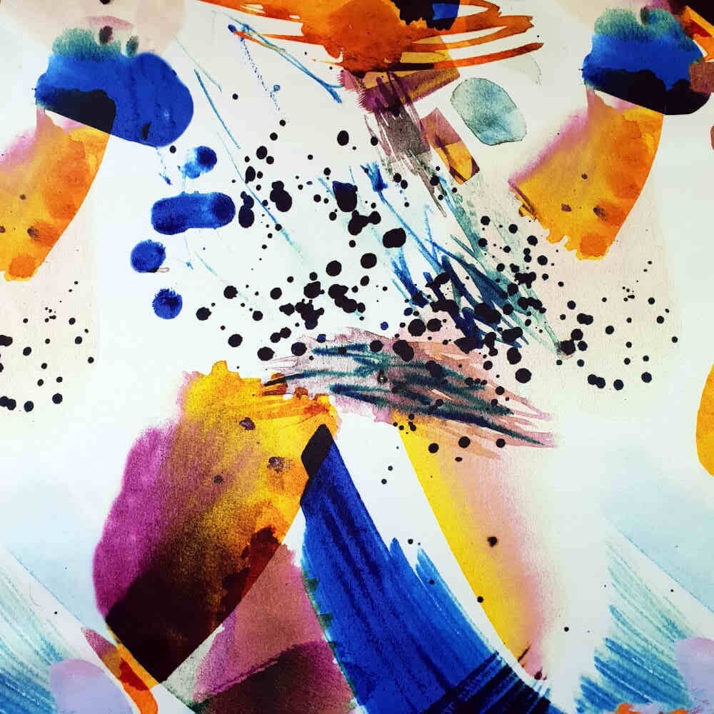 Printed Duchess Satin - Abstract