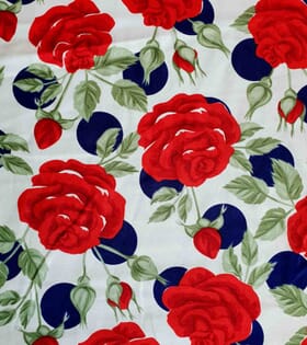 Printed Mini-Matt - Roses & Dots - Royal Blue