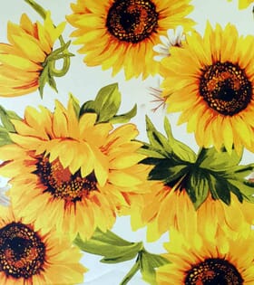 Printed Mini-Matt - Sunflowers - White