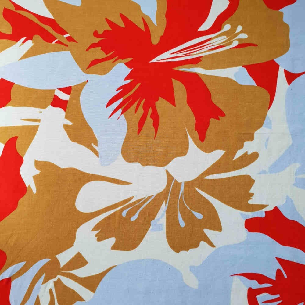 Rayon Challis - Floral - Light Blue