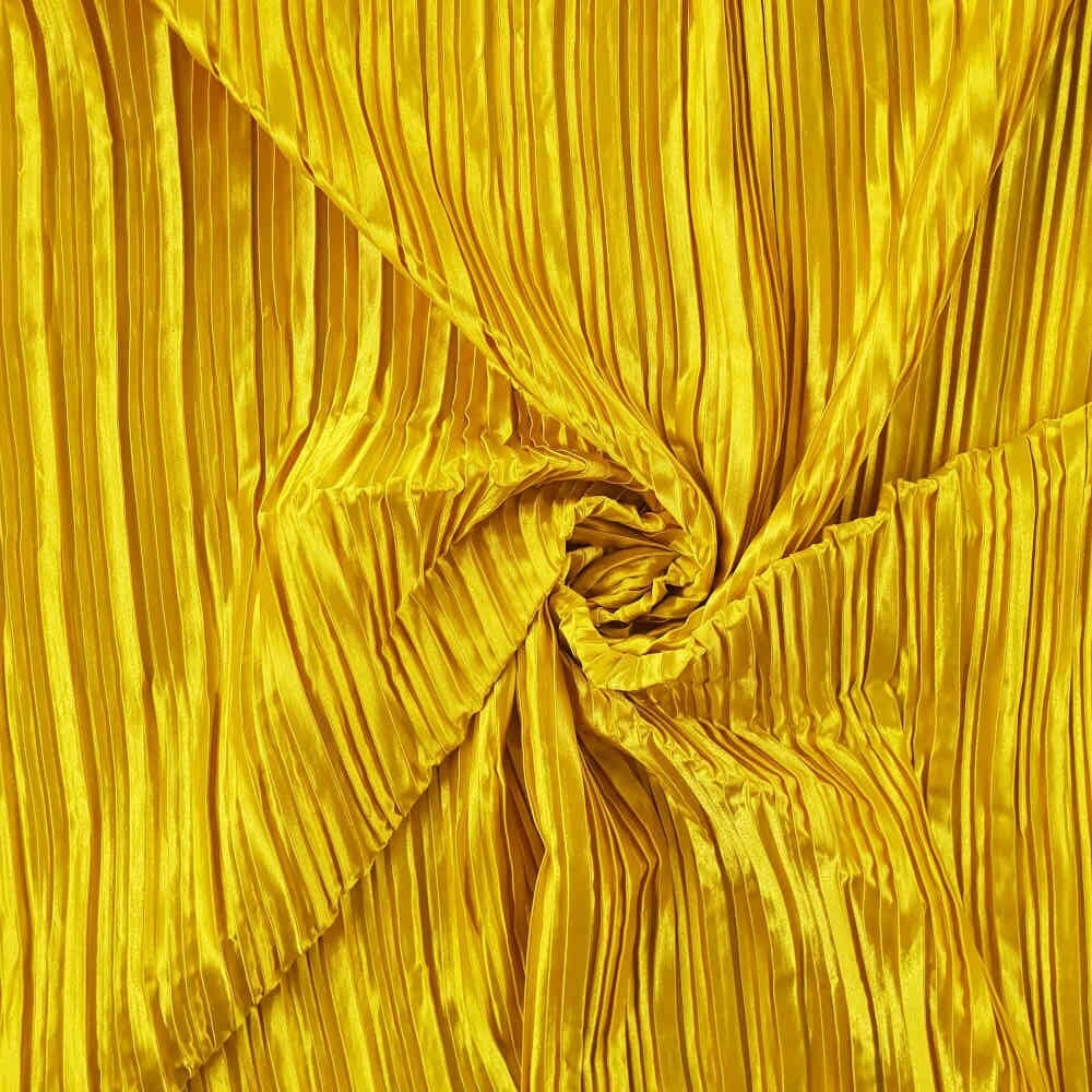 Pleated Satin Yellow Curtain Dream