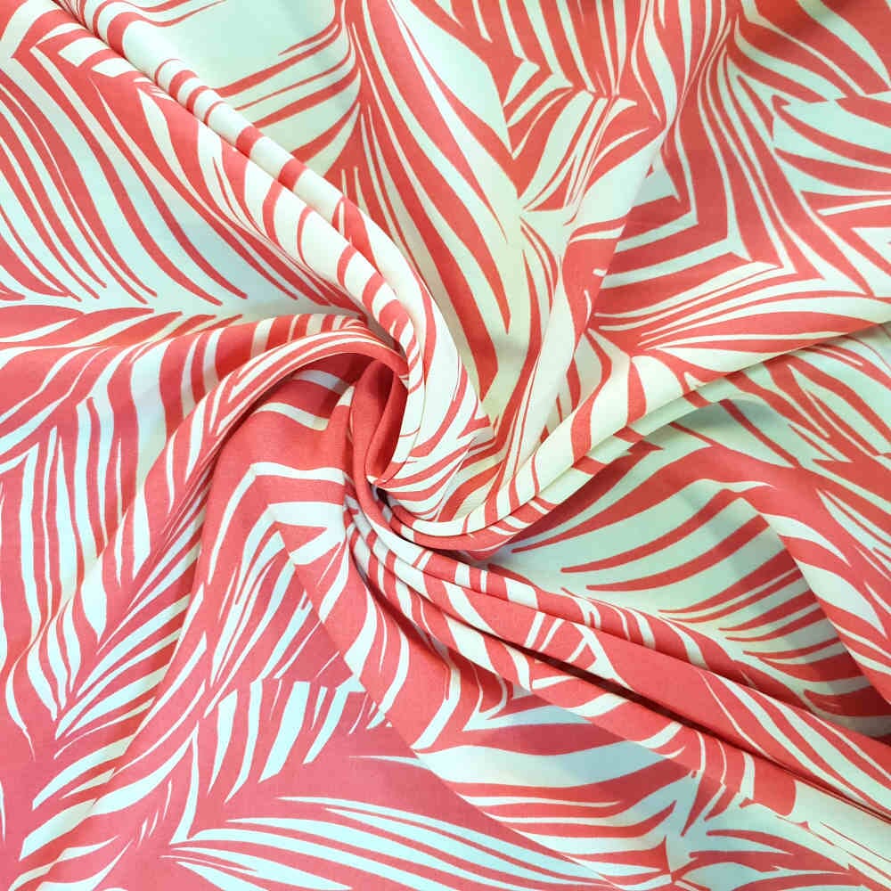 Printed Rayon Poplin Leaves Curtain Dream