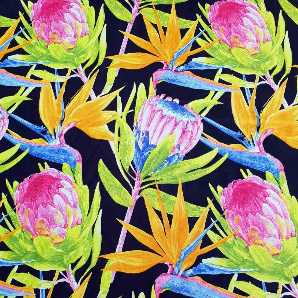 Printed Mini-Matt – Proteas – Black | Curtain Dream