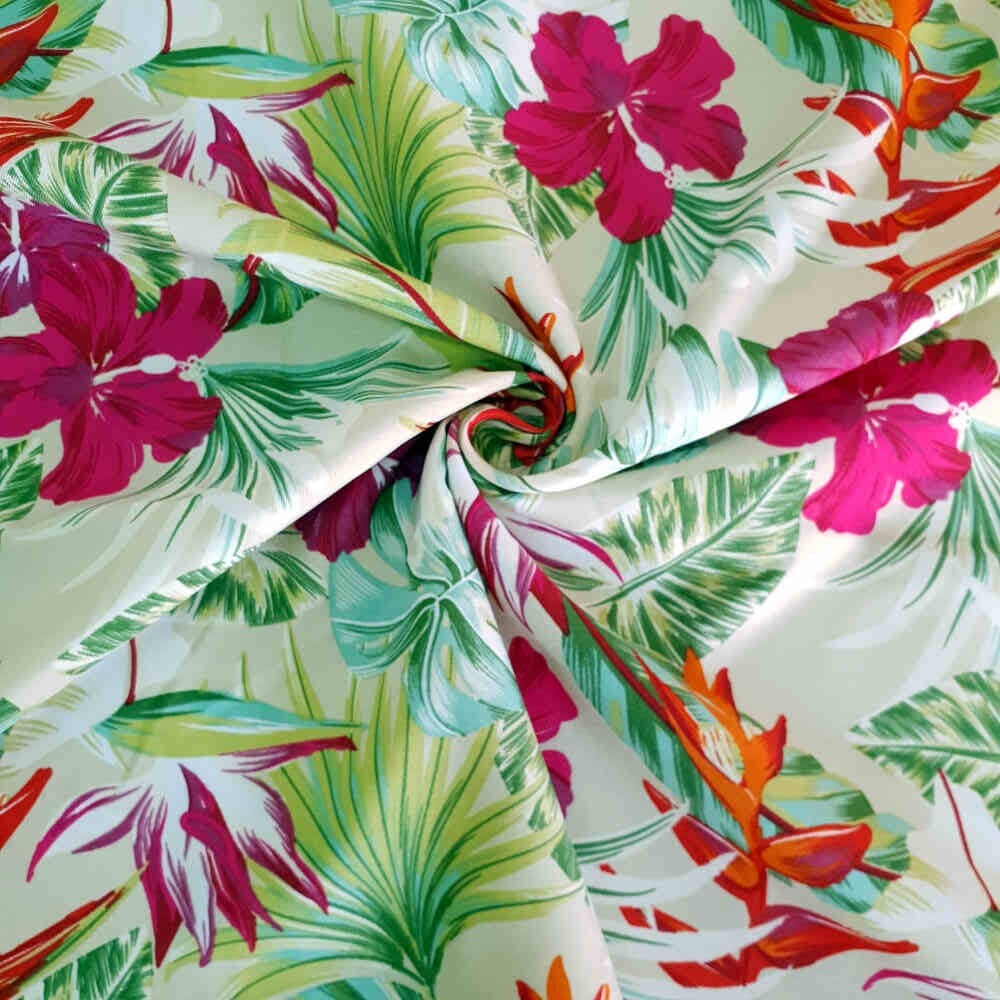 Printed Mini-Matt – Tropical – Stone | Curtain Dream