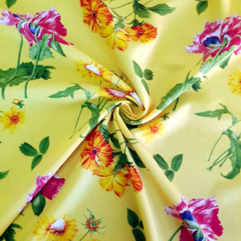 Printed Mini-Matt – Floral – Lemon | Curtain Dream