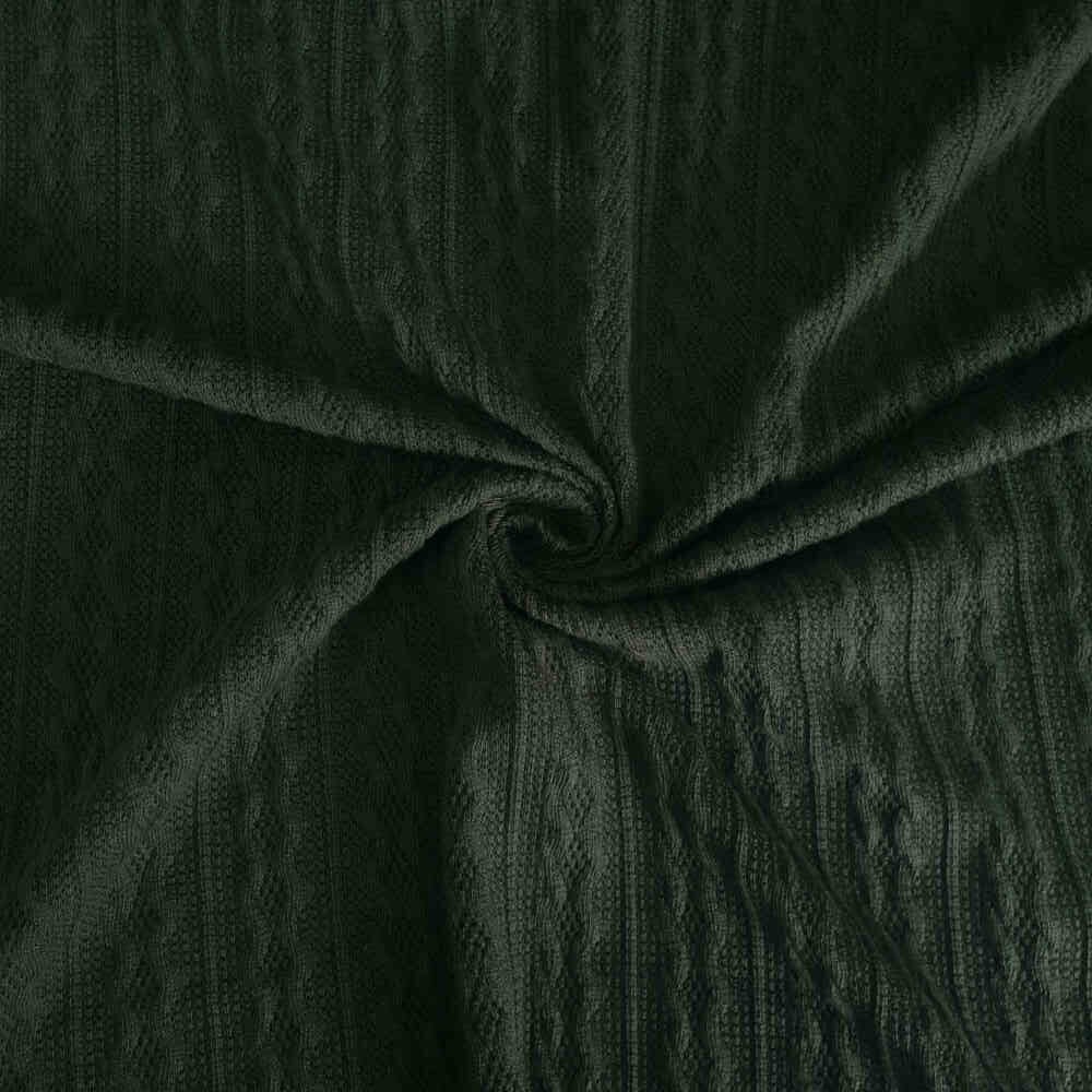 Jacquard Cable Knit – Olive | Curtain Dream