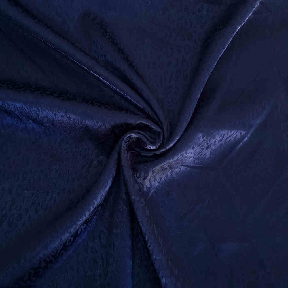 Embossed Satin – Navy Blue | Curtain Dream