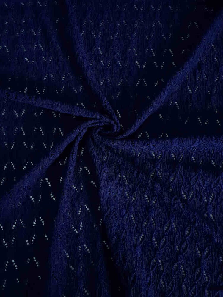 Crinkle Jacquard Lace – Navy Blue | Curtain Dream