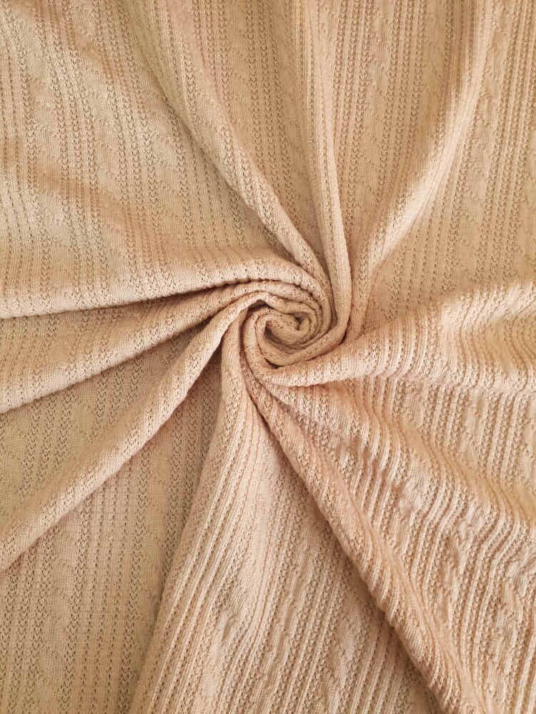 Jacquard Cable Knit – Beige Curtain Dream