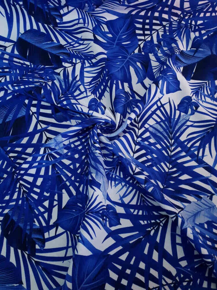 Printed Mini-Matt – Tropical – Royal Blue | Curtain Dream