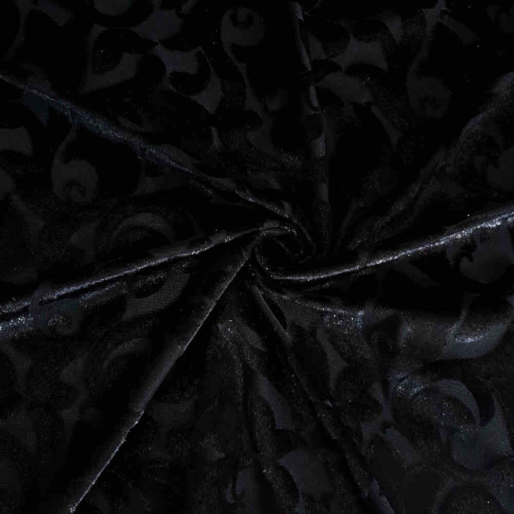 Burnout Velvet – Black | Curtain Dream