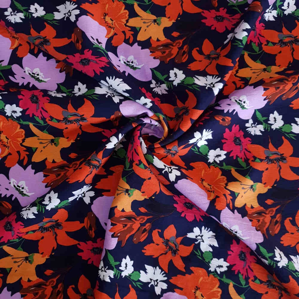 Printed Gause Linen Navy Blue Curtain Dream