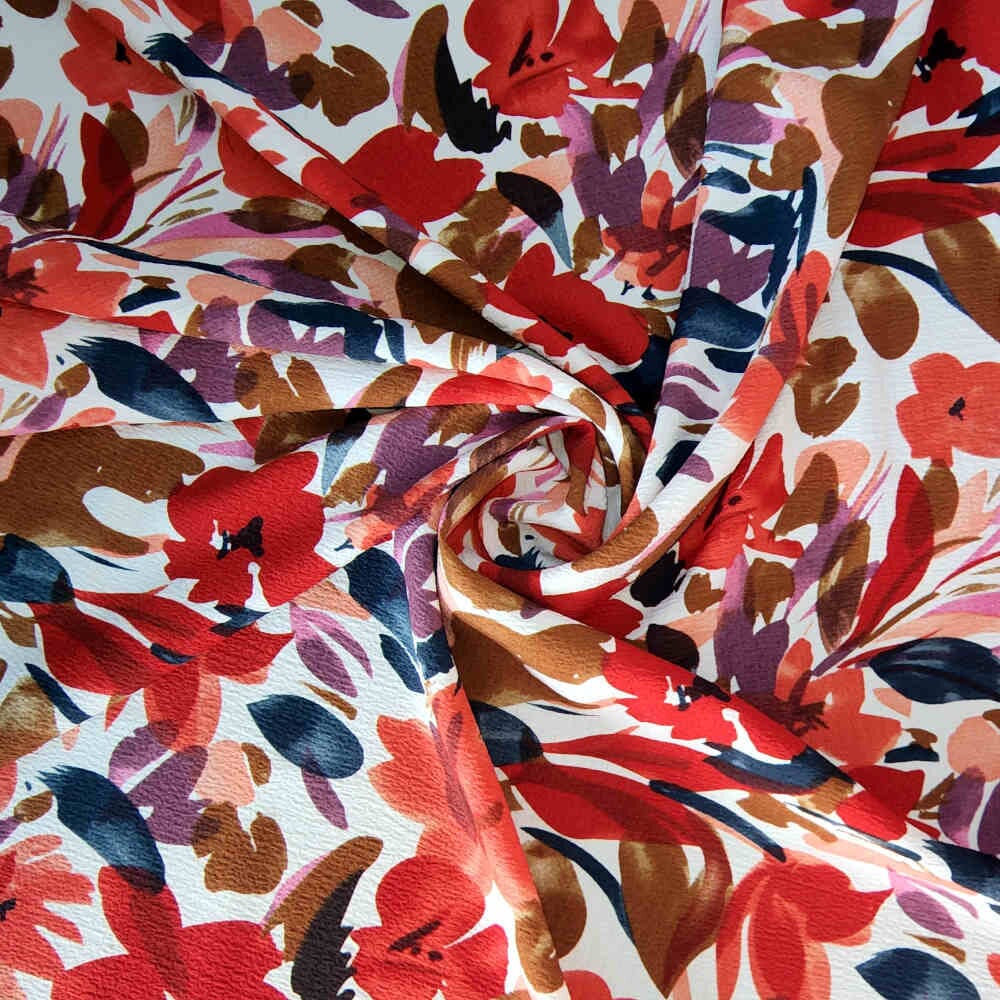 Rayon Slub Floral White Curtain Dream