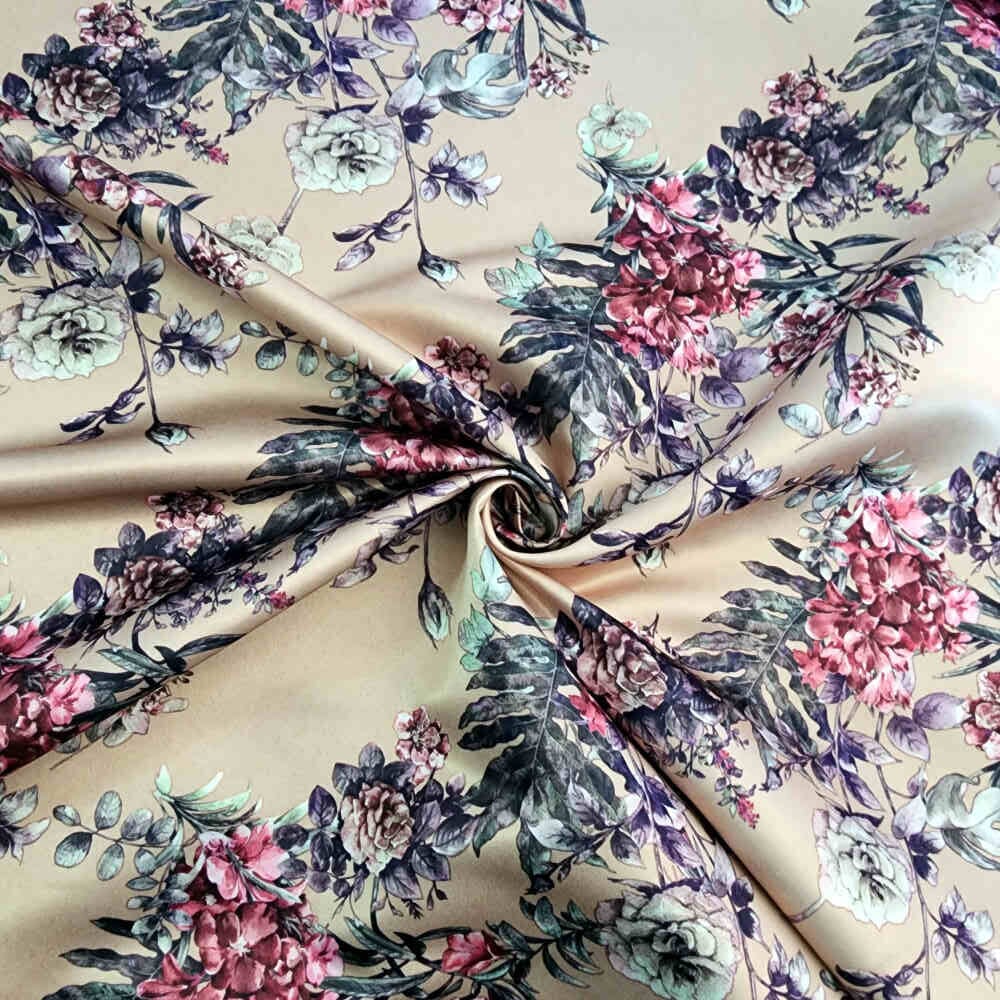 Digital Printed Duchess Satin – Floral | Curtain Dream