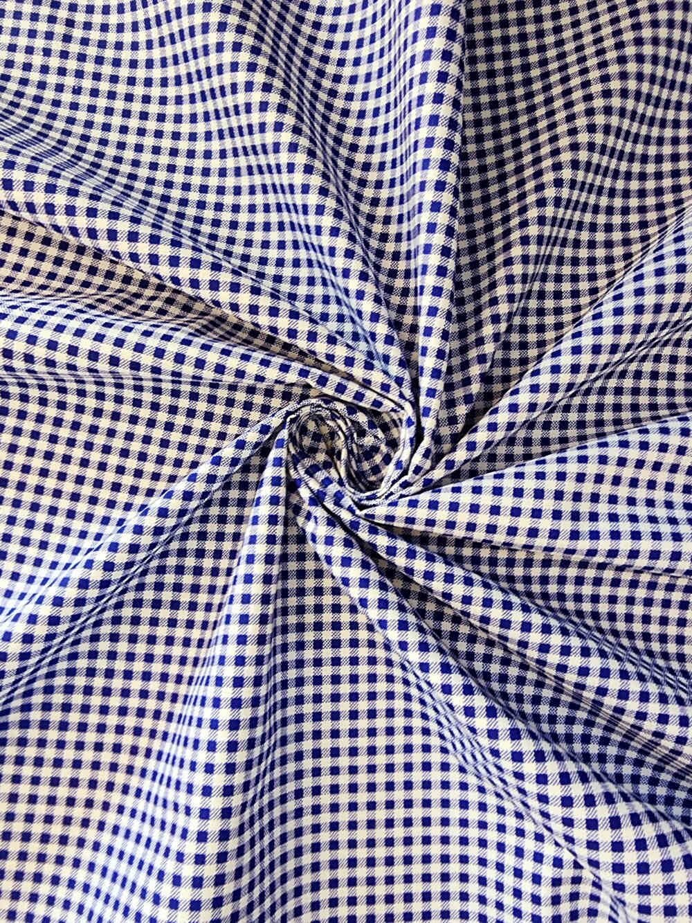 Printed Poly Cotton Royal Blue Gingham Curtain Dream