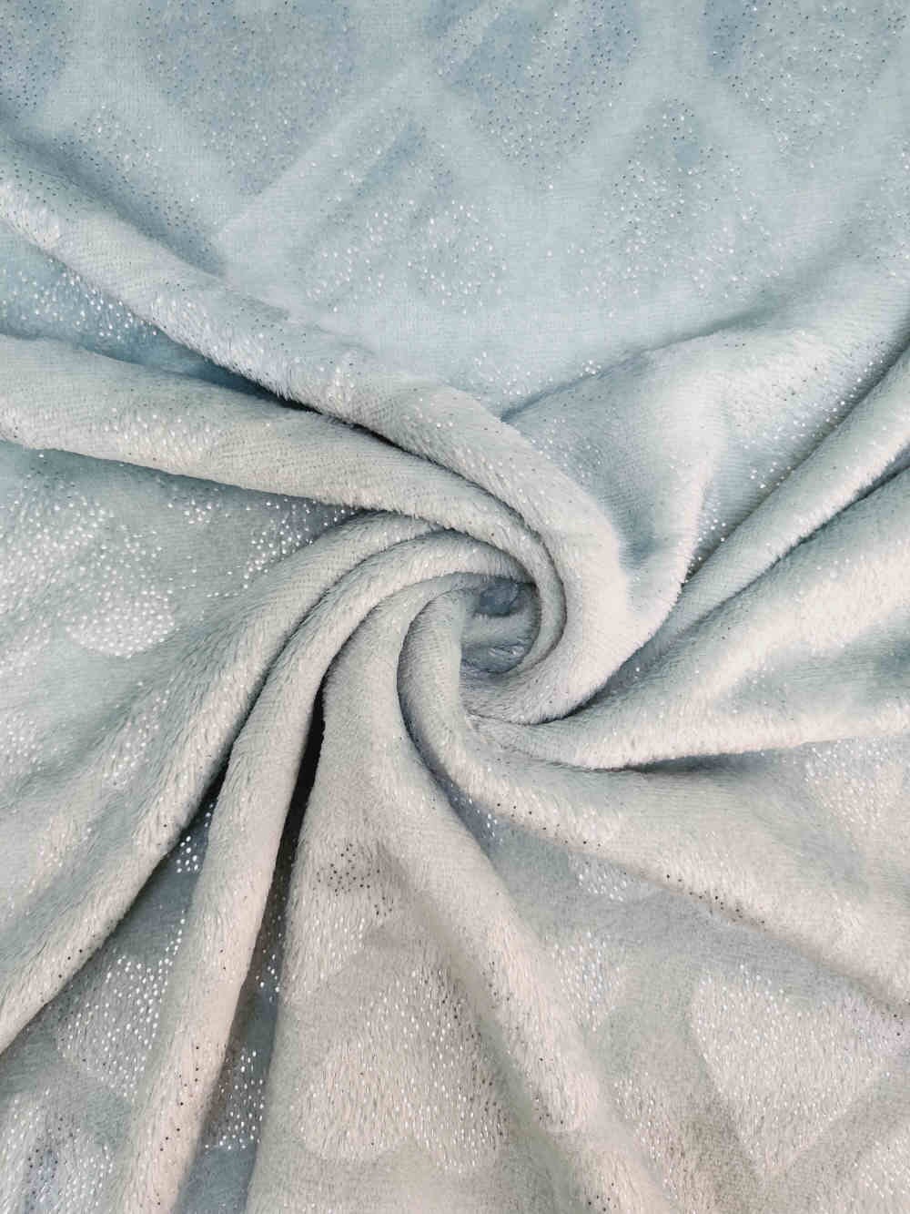 Jacquard Metallic Fleece Hearts Sage Curtain Dream