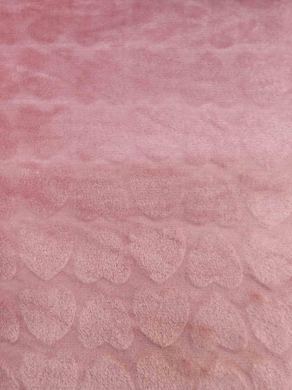 Jacquard Fleece Hearts Dusty Pink Curtain Dream