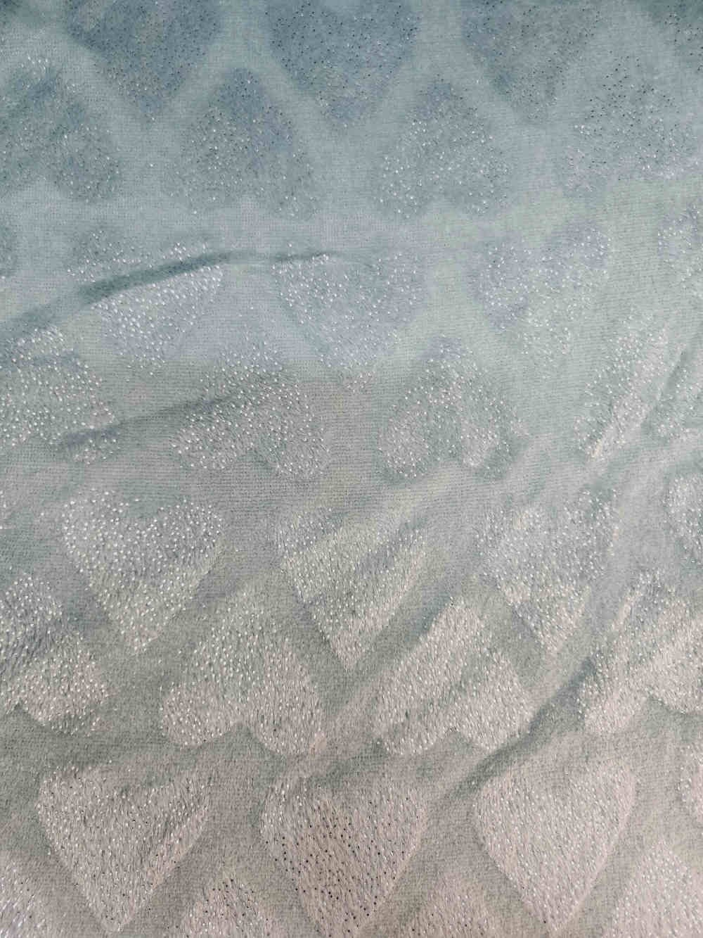 Jacquard Metallic Fleece Hearts Sage Curtain Dream