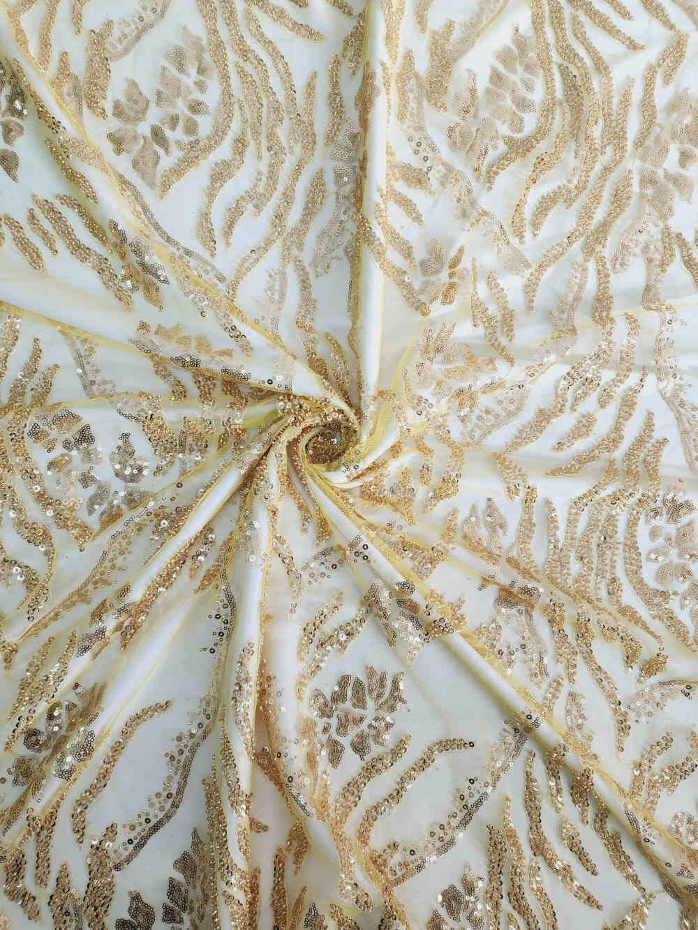 Jasmine Beaded Evening Tulle – Canary Yellow | Curtain Dream