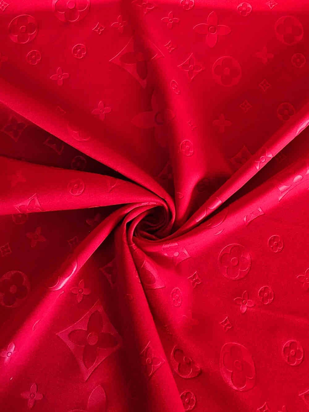 Embossed Scuba Red Curtain Dream