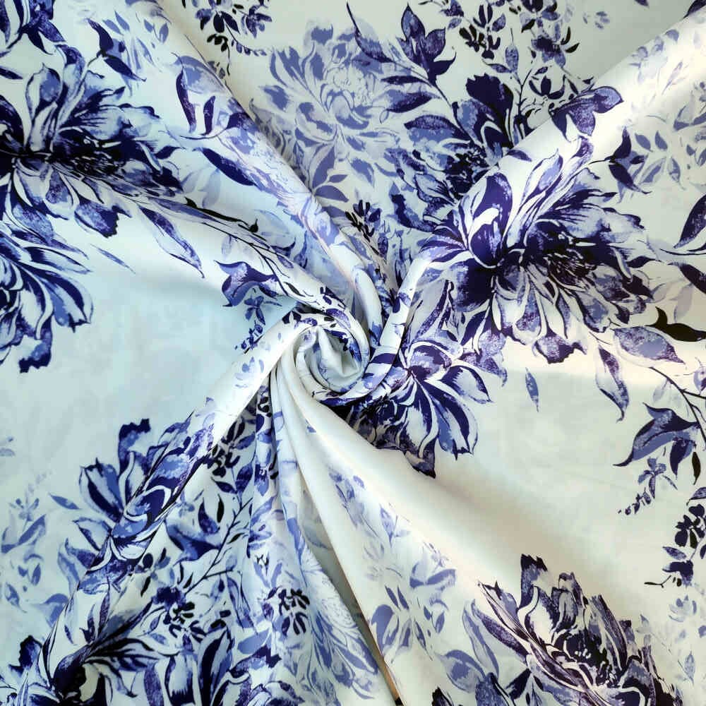 Dior Satin – Floral – White | Curtain Dream