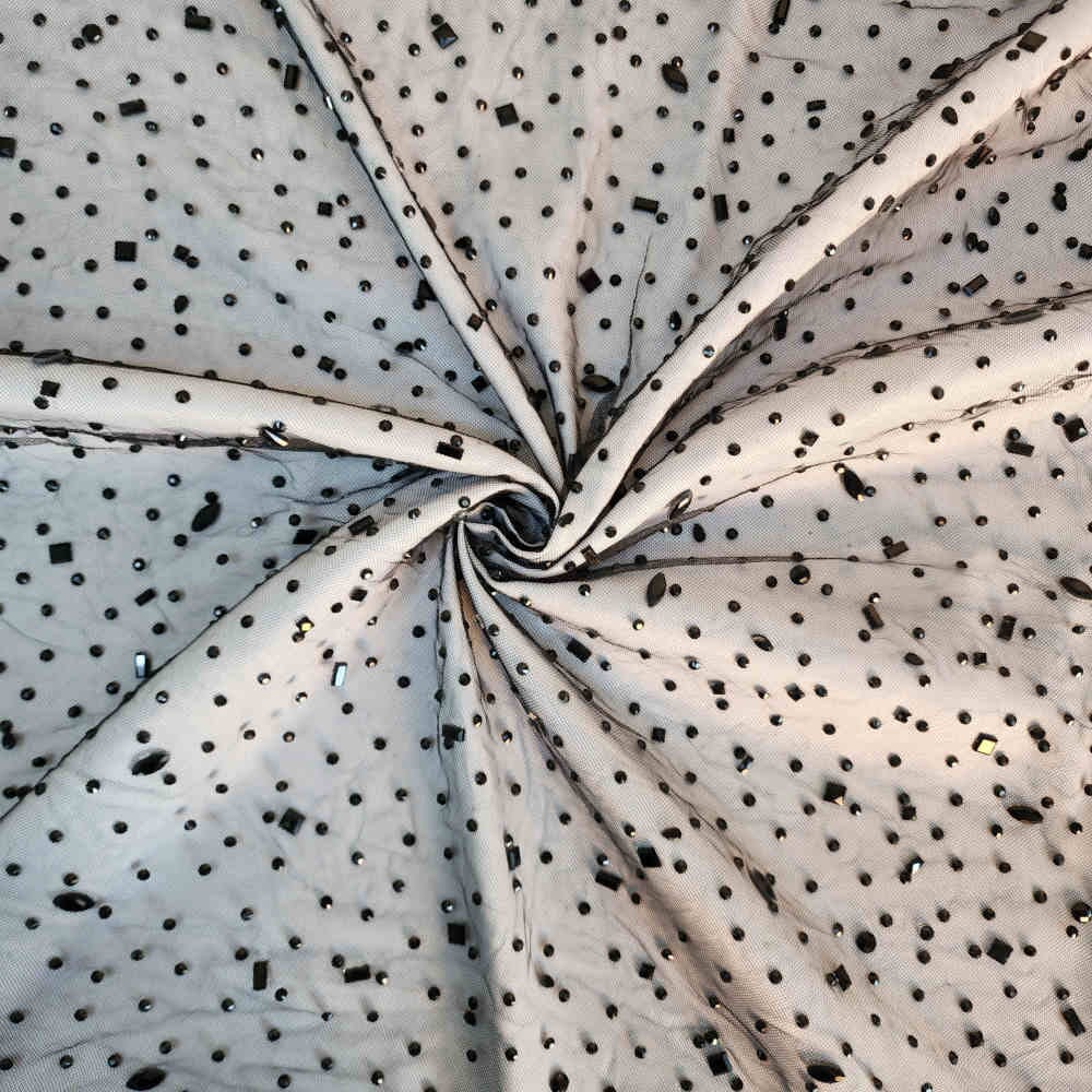 Rhinestone Tulle Black Curtain Dream