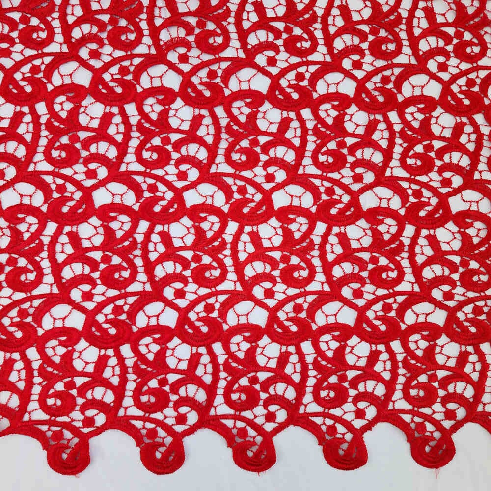 Belle Guipure Lace - Red